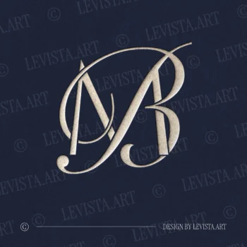Silver MB and BM letter logo as refined initials design in modern minimalist style on a rich navy blue background for luxury wedding stationery suite, wax seals, embossing and foil stamping