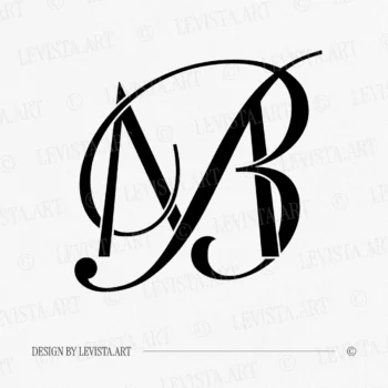Black MB and BM wedding logo with semi-bold interlocking letters in premium minimalism on a white background for stylish stationery suite, embossing, quality letterpress and wax seals