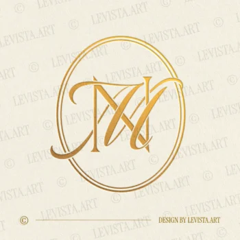 Gold NM and MN monogram as elegant interlocking letter logo design in modern minimalist style for premium wedding stationery, wax seals, foil stamping, embossing and branding