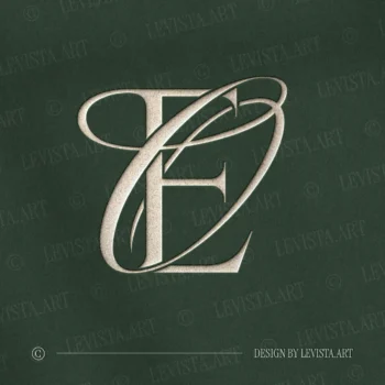 Silver EO and OE letter logo as refined initials design in modern minimalist style on a dark grass green background for luxury wedding stationery suite, wax seals, embossing and foil stamping