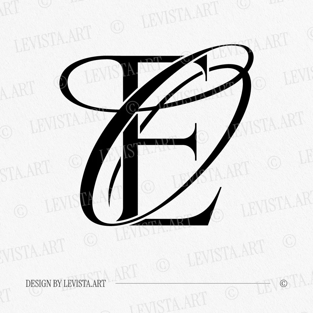 Black EO and OE wedding logo with semi-bold interlocking letters in modern minimalism on a white background for premium stationery suite, embossing, quality letterpress and wax seals