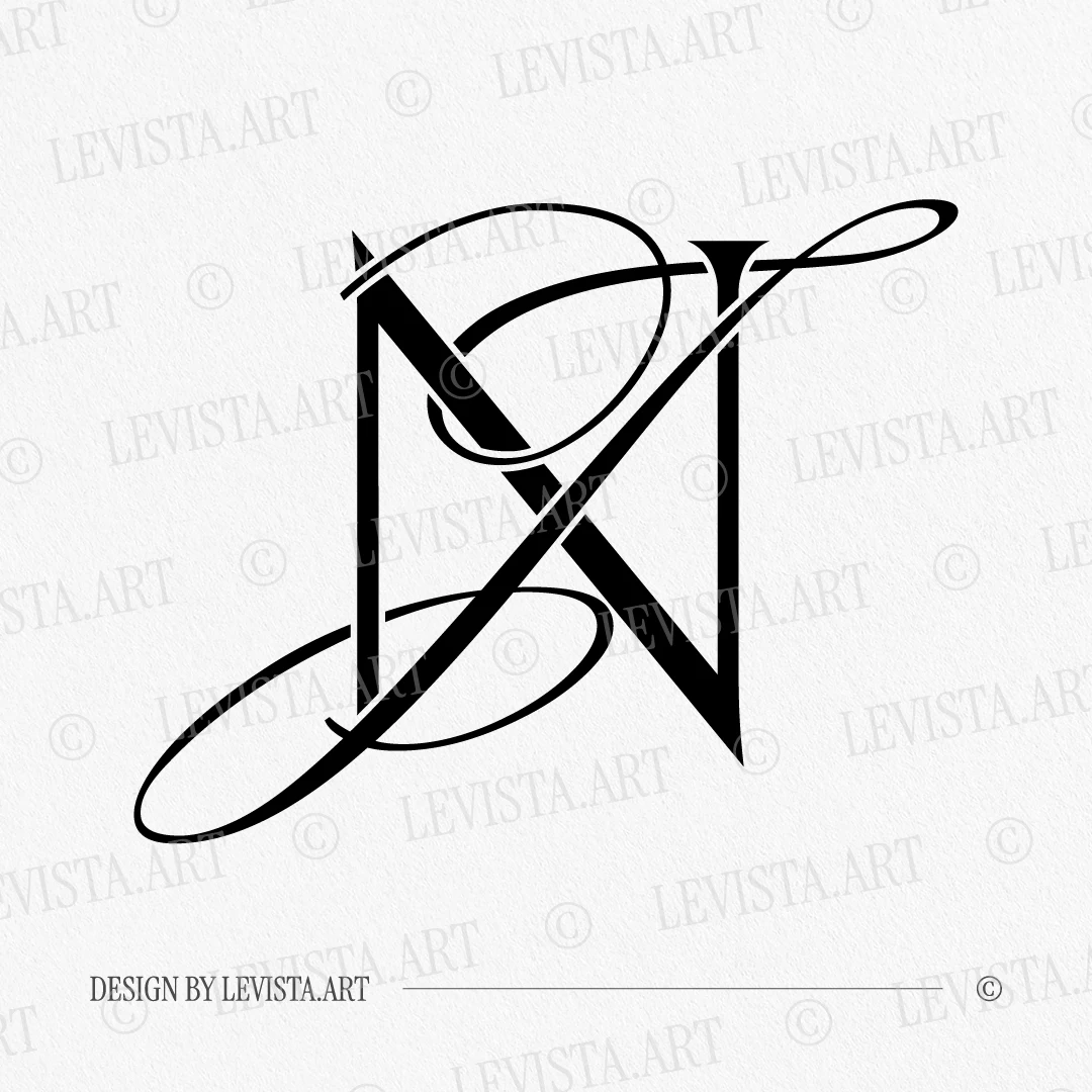 Black NJ and JN wedding logo as modern minimalist design with an overlay of elegant thin J over semi-bold N in stylish letter interlock on a white background for embossing and wax seals