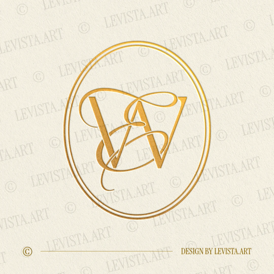 Gold WE and EW monogram logo as elegant interlocking lettermark design of straight W and artistic E letters, in modern minimalist style for exquisite weddings and branding